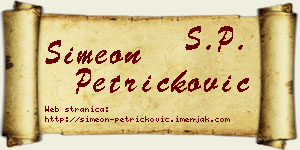 Simeon Petričković vizit kartica